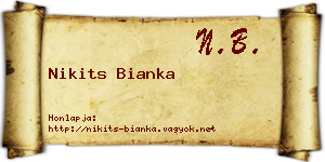 Nikits Bianka névjegykártya